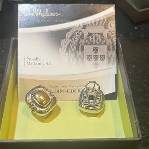 John Medeiros Silver and Gold Earrings